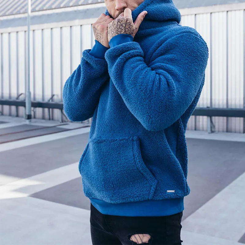 2023spring/Winter New High Quality 80% Cotton Man Furry Warm Sweatshirt Fashion Brand Hoodie Men's Jacket Sweater 4 colors S-3XL
