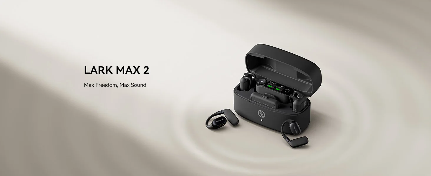 LARK MAX 2 Wireless Microphone Al Noise Cancellation Audio Monitoring 4 Transmit