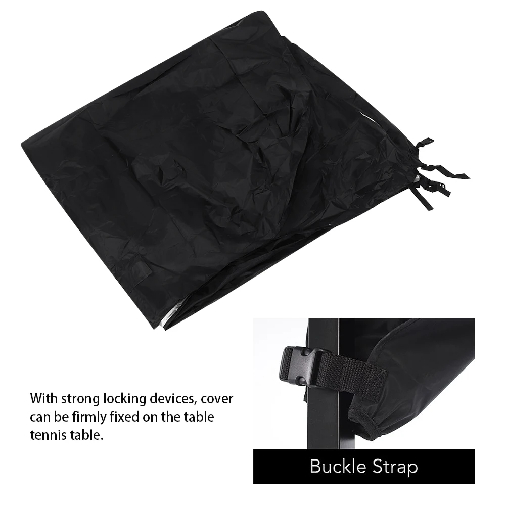 Outdoor Courtyard Patio Waterproof Dust-proof Table Tennis Table Cover Black 280x153x73cm Outdoor Tennis Table Cover Table Cover 3