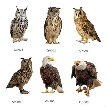 367A Hanging Ringing with Owl Shape to Deter Birds with Reflective Strip and Rope Birds Deterrent Hanging Device
