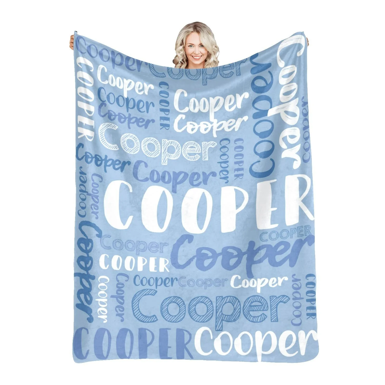 Personalized Flannel Baby Blanket - 30 Color Options, Custom Name, Monochrome Fleece Gift