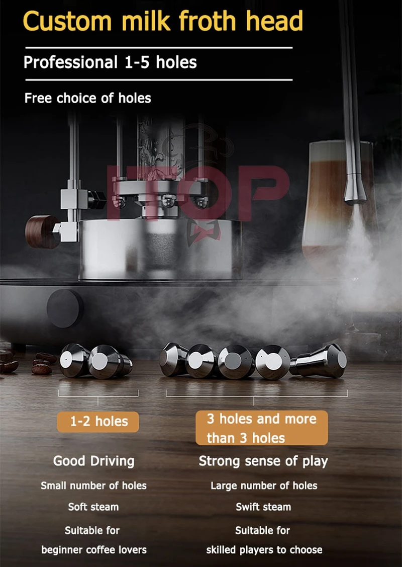 ITOP Steam Nozzle for Steam Milk Frother Coffee Milk Foamer Milk Frother Steam Nozzle 1-5 Hole Optional Nozzle Port Size M8*0.75 5