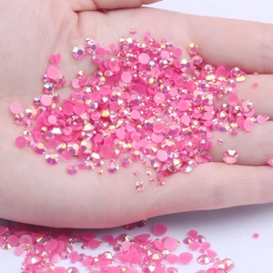 Resin Rhinestones Dark Rose AB 2mm-6mm 10000-50000pcs Non Hotfix Nail Art Tips Glitter Beads DIY Wedding Dress Decorations