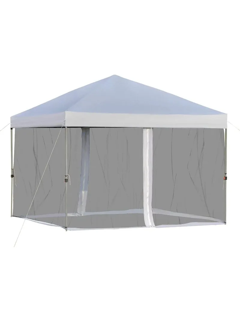 

SUGIFT 10' x 10' White Gazebo Pop Up Canopy w/ Mesh Curtains