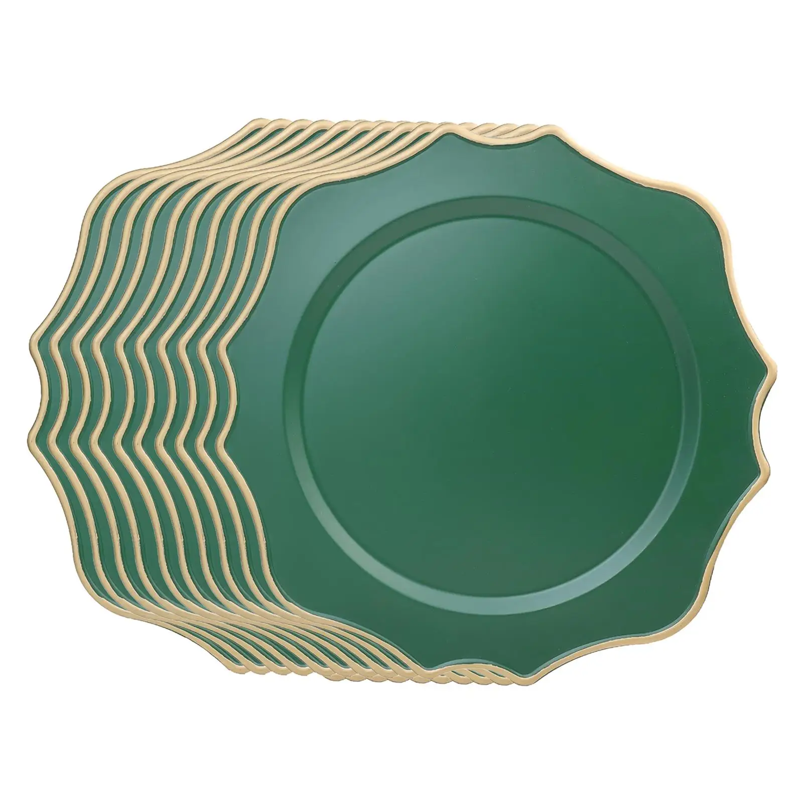 10Pcs Serving Plates, Lightweight Plates Kitchen Plates Dinner Plates for Events Farmhouse Party Wedding Decoration
