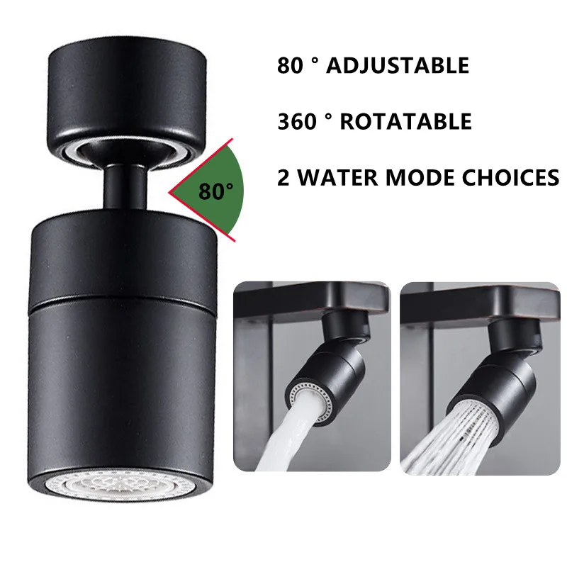 Enhanced Kitchen Faucet Spray Head with Adjustable 360° Rotating Aerator, Dual-Mode Functionality, and Splashback Filter