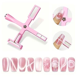 Versatile Magnetic Nail Art Tool for Cat Eye Gel Polish with Glitter Effect (Pink 5 - IN - 1)