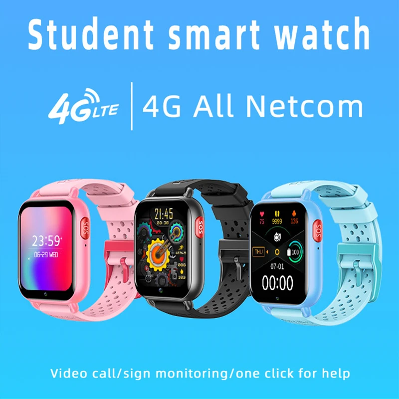 Relógio Inteligente Infantil com Gps Wifi Suporte Bluetooth Temperatura Corporal Rastreamento de fc e bp Relógio 4g Sim em Hebraico t7 Whatsapp - Image 6