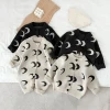 Spring And Autumn Newborn Baby Girls And Boys Baby Romper Coat Simple O-neck Sweater Long-sleeved Korean Fashion Soft Casual 2