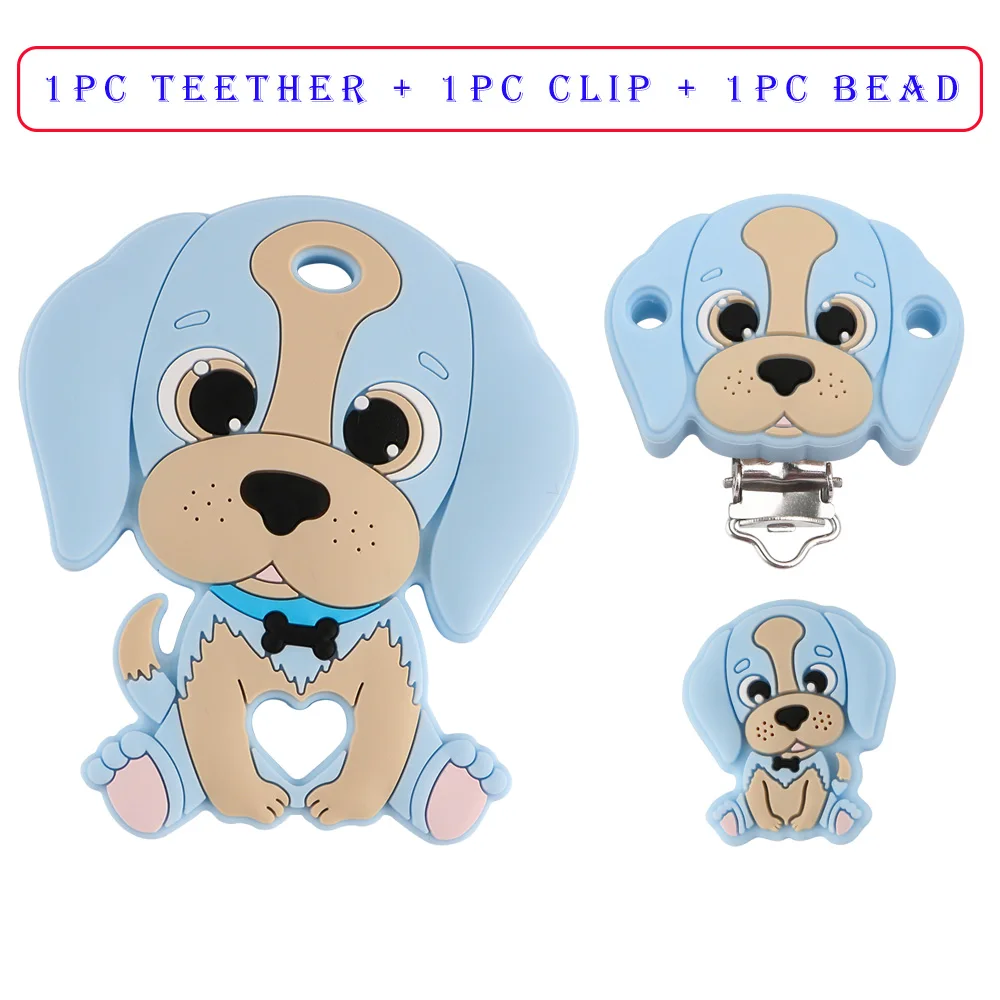 baby teething items elden ring Kovict Cute Puppy Dog Silicone Beads Silicone Teether Pacifier Clip Food Grade DIY Baby Pacifier Chain Accessories Baby Toys Baby Teething Items classic