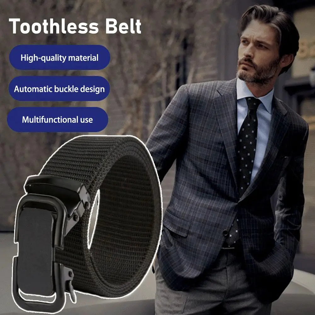 

Toothless Men Belt Automatic Buckle Trousers Belt Outdoor Training Casual Tactical Nylon Belt For Men Clothing Accessories N2N7