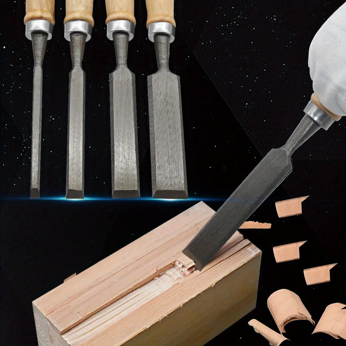 4 Stück 8//20mm bequemer Buche Griff Holz meißel mit Holzgriffen-ergonomische Holz schnitzwerk zeuge DIY Hilfswerk zeuge – Detail 1