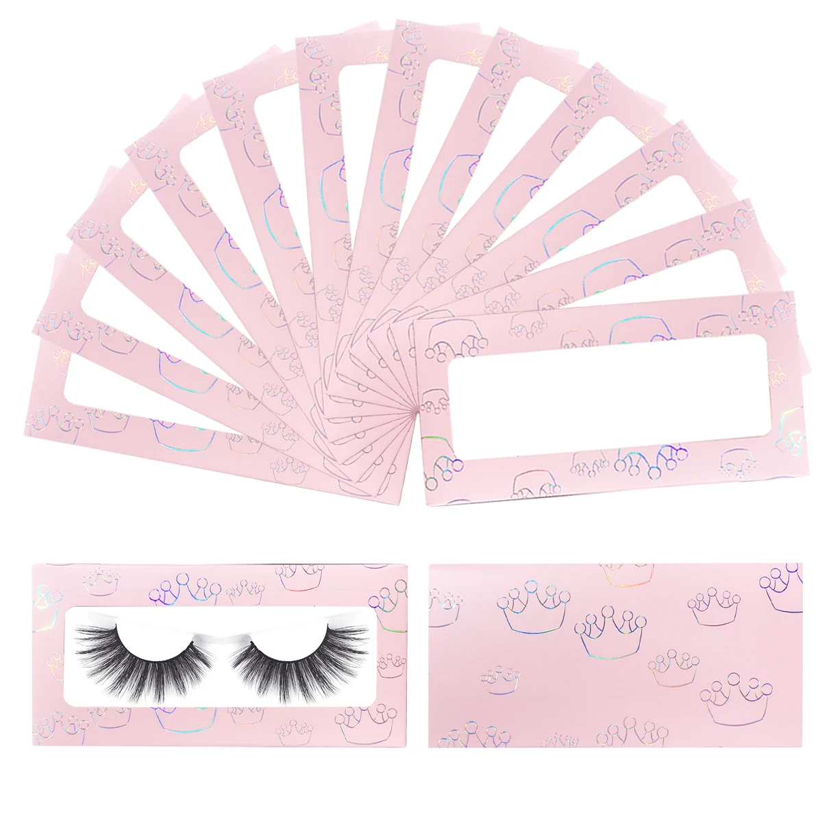 Wholesale Heart Lash Boxes Russian Eyelashes Box Package Custom Natural lash Packaging  Logo 18-25 MM  Black Butterfly Packaging 6