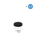 Black 25mm 48pcs