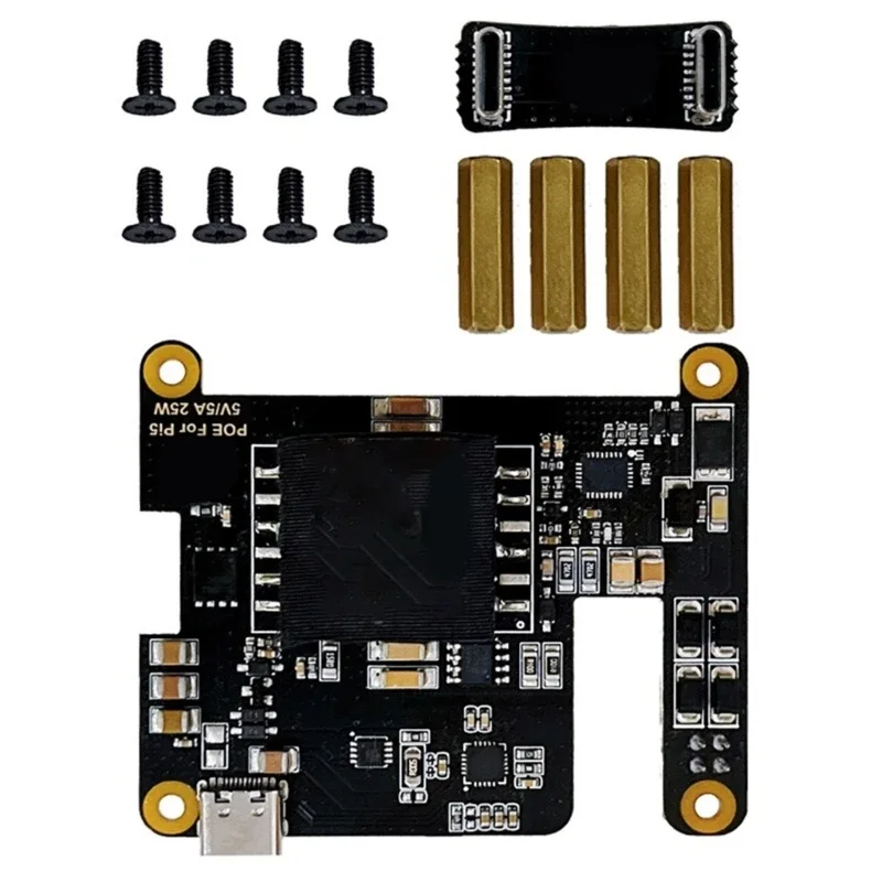 활성화된 802.3af PoE(Power Over Ethernet) 확장 보드가 있는 RPi 5 POE용