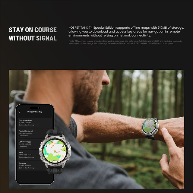 KOSPET TANK T4 GPS Smartwatch - Image 3