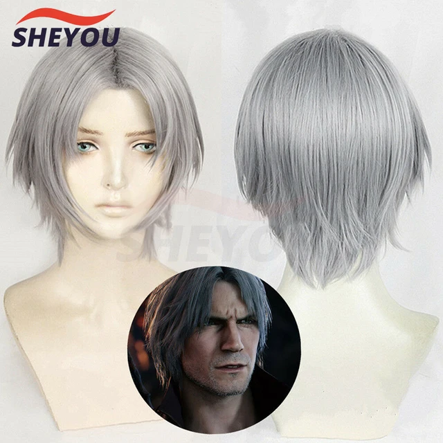 CrazyCatCos Devil May Cry 5 Cosplay Wig Dante Silver Hair for Men Cos –  Crazycatcos Cosplay Costumes, Masks, Accessory Props