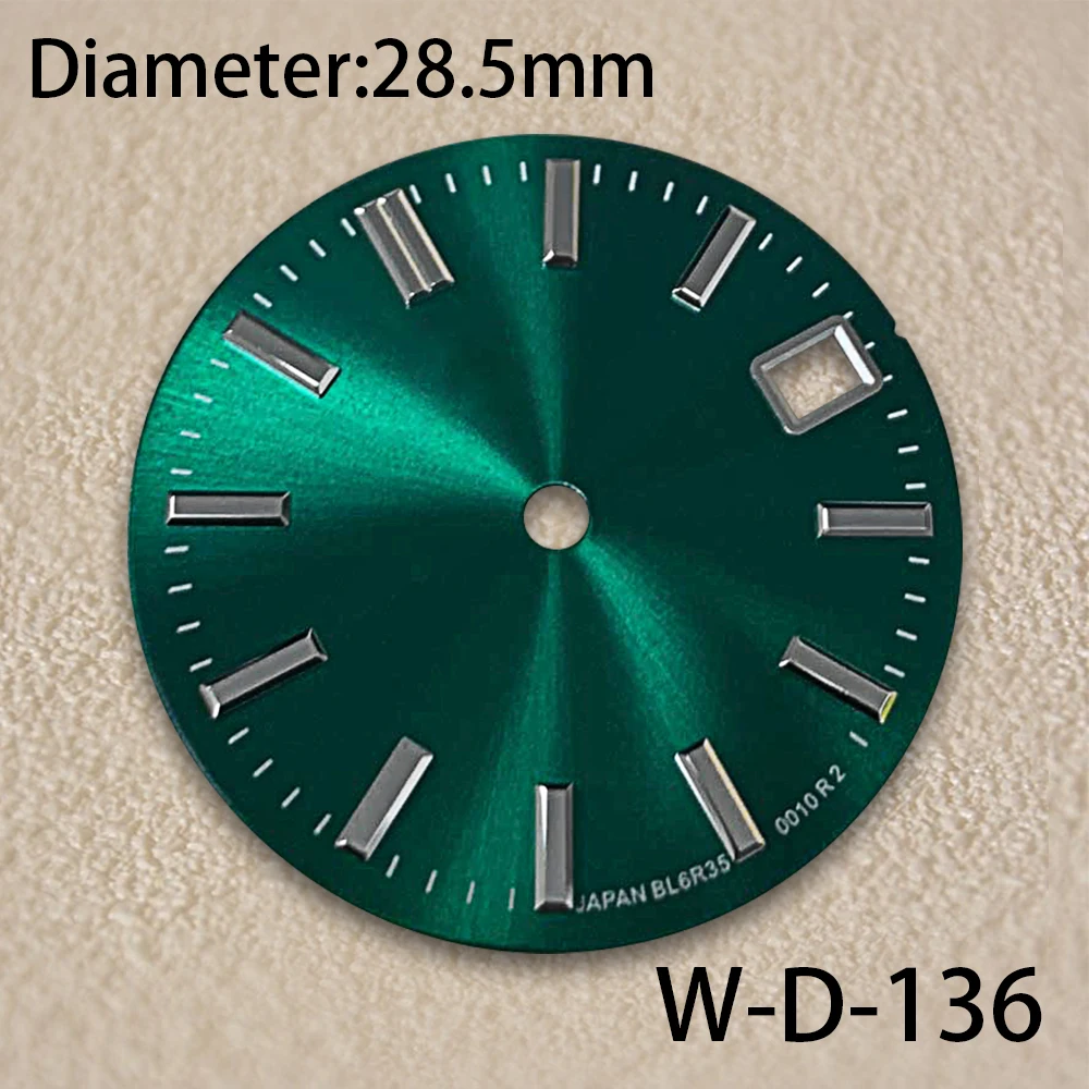 28.5mm GS 로고 NH35 다이얼, 선 패턴 GS 다이얼, NH35/364R/7S 무브먼트에 적합, 고품질 NH35 시계 액세서리