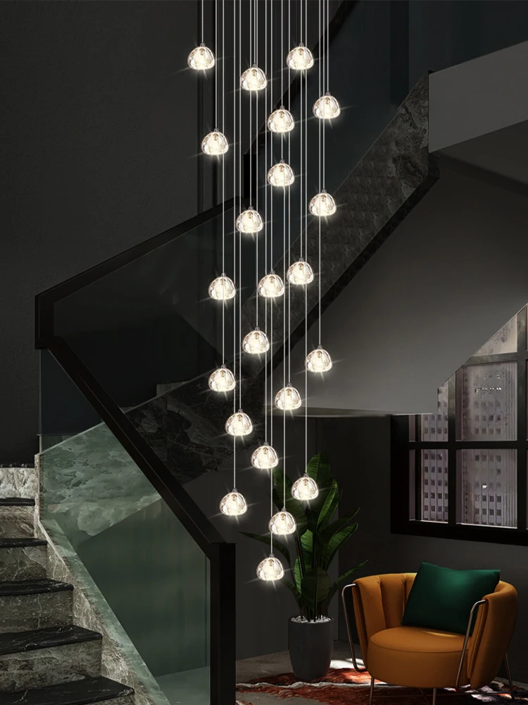 Modern K9 Crystal LED Ceiling Chandelier Lobby Lustre Staircase Kitchen Spiral Lamp Decoration Home Appliance Ceiling Light 4