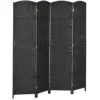 HOMCOM 4 Panel Room Divider Freestanding Folding Privacy Screen Black 1
