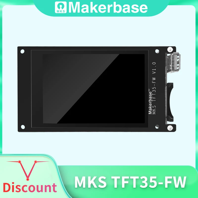 Makerbase-peças da Impressora Mks Touch Screen Tft35 fw V1.0 3.5 Inserir Cartão sd Disco Usb Frente Controle Wifi Visualização Gcode