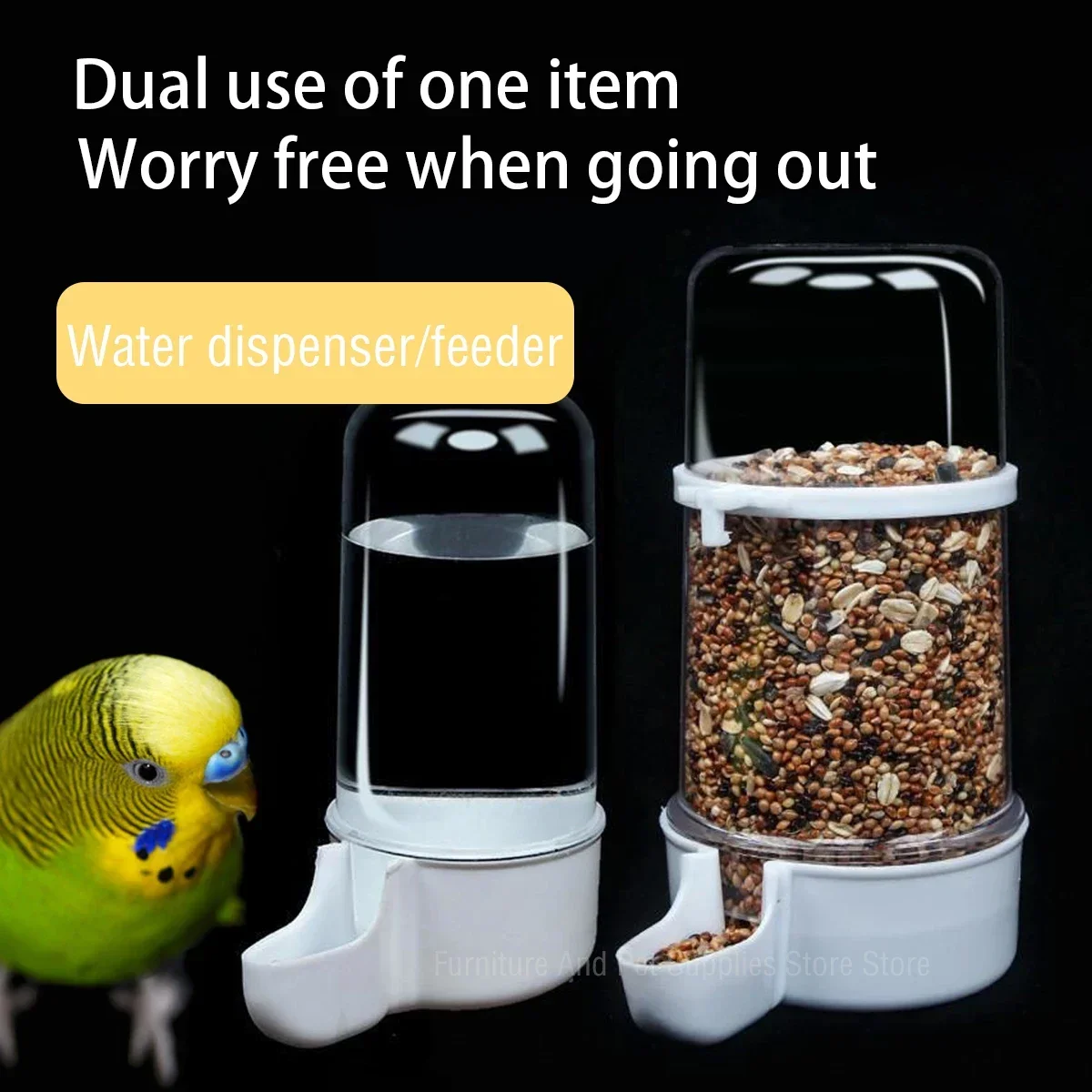 240/280ML cage-mounted pet feeder Parrot Squirrel automatic water dispenser Pet bird food box Cage Accessories Bird supplies