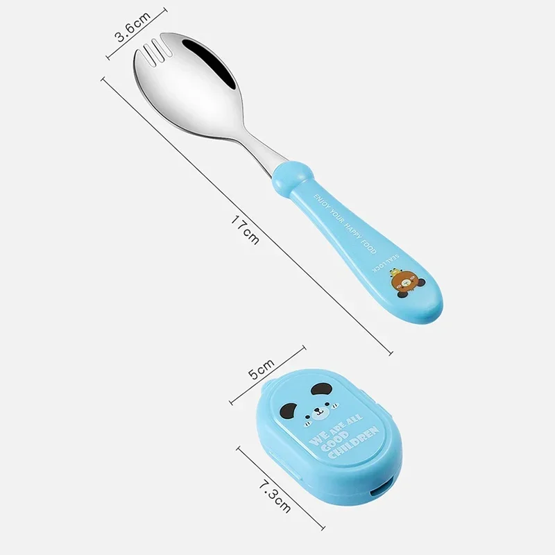Stainless Steel Spoon Fork for Kids Portable Tableware