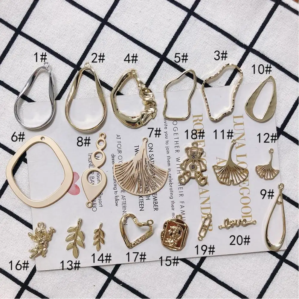 

10pcs/pack Handmade Hollow Pendants Base Irregular Pendant Charms for Jewelry Making Findings Diy Necklace Earrings Bracelet