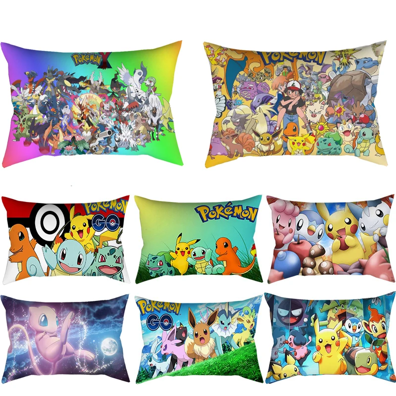 Mignon Pokémon Coussin Housse Pikachu Dessin Animé Anime Taie d'Oreiller  Canapé Voiture Accueil Peluche Couverture Chambre Décoration Cadeaux de  Noël Jouets C