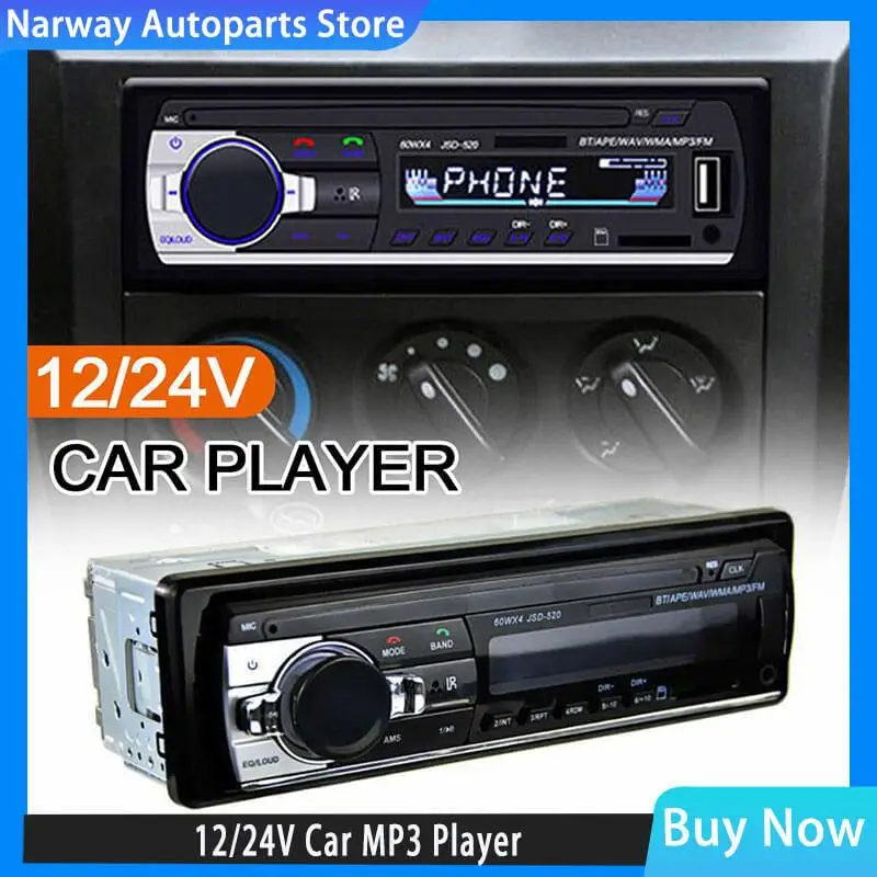 Lettore Mp3 Per Auto Stereo 12/24V 60W Bluetooth Audio Radio Car Truck Usb Bluetooth Vivavoce Chiamata Auto Usb Card Insert Kit Radio Mp3
