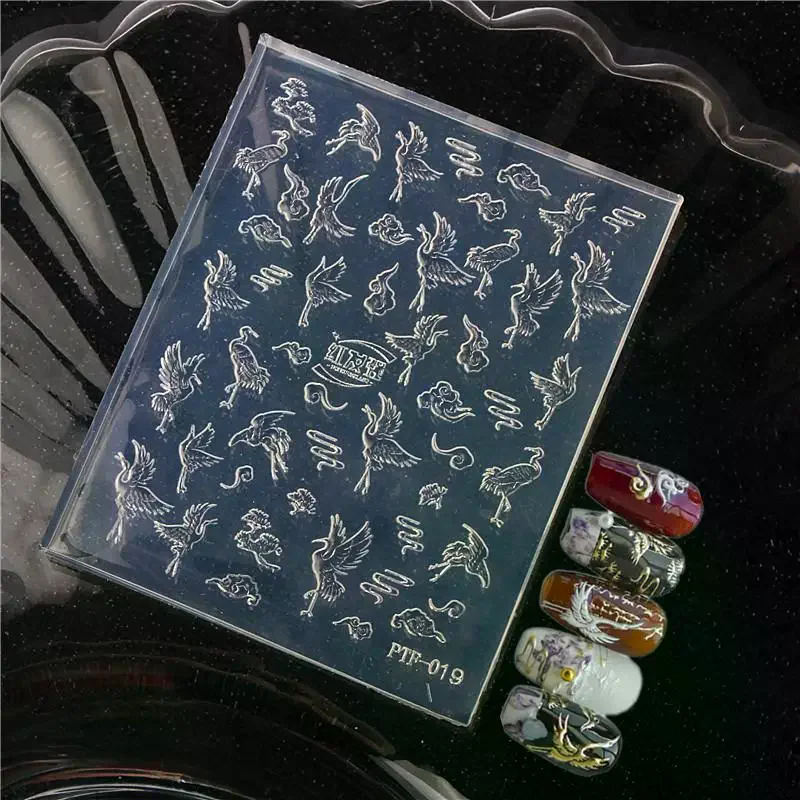 1Pcs Nails Mold Crane Swan Sea Star Conch Nail Art Templates 3D Silicone Relief DIY Nail Decoration Manicure Design Tools