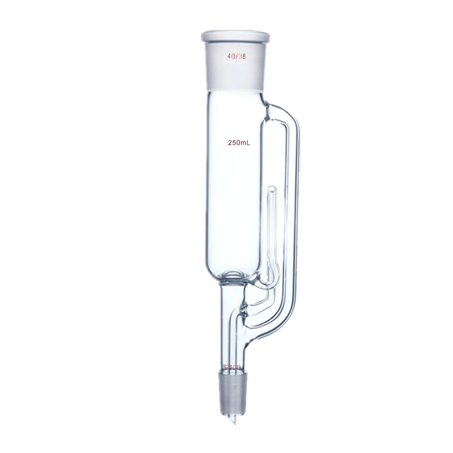 250ml, 유리 소흘 추출기 본체 및 볼 모양 콘덴서, 평평한 바닥 플라스크 2개