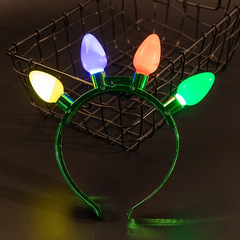 1 Pieces Christmas New Year Eve LED Headband with Festive Christmas Flashing LED