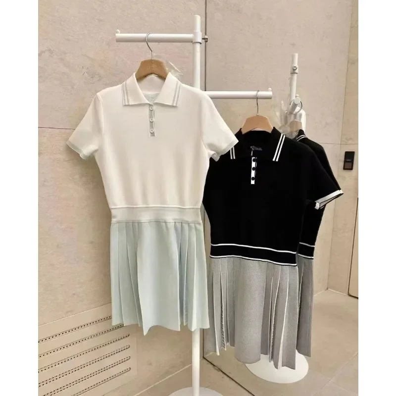 

Korean Golf Sportswear Women's 24 Summer Tennis Jersey To Reduce Age Short Sleeve Knit Dress