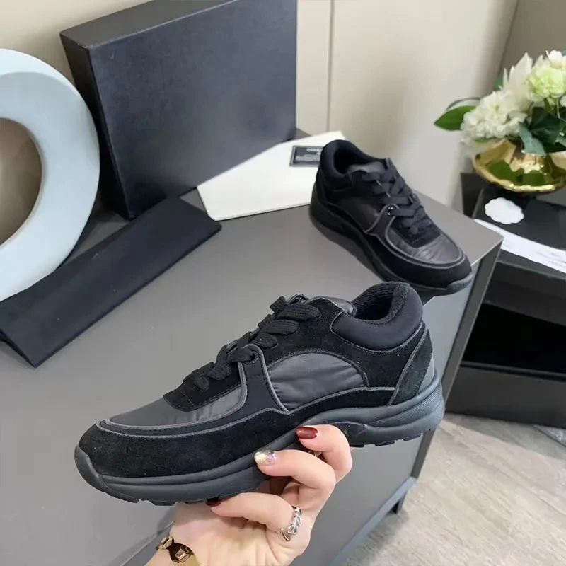 High Quality Casual Sneakers Women Lace-up Round Toe Running Sports Shoes Woman Comfort Patchwork Flat Shoes Unisex Sneakers