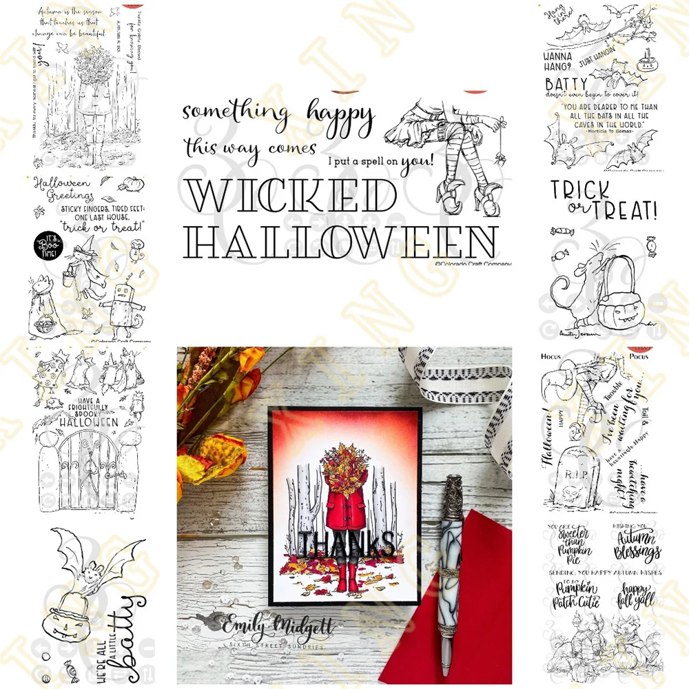 

New Halloween Batty Tombstone Witch Cutting Dies Stamps Scrapbook Diary Decoration Stencil Embossing Template DIY Greeting Card