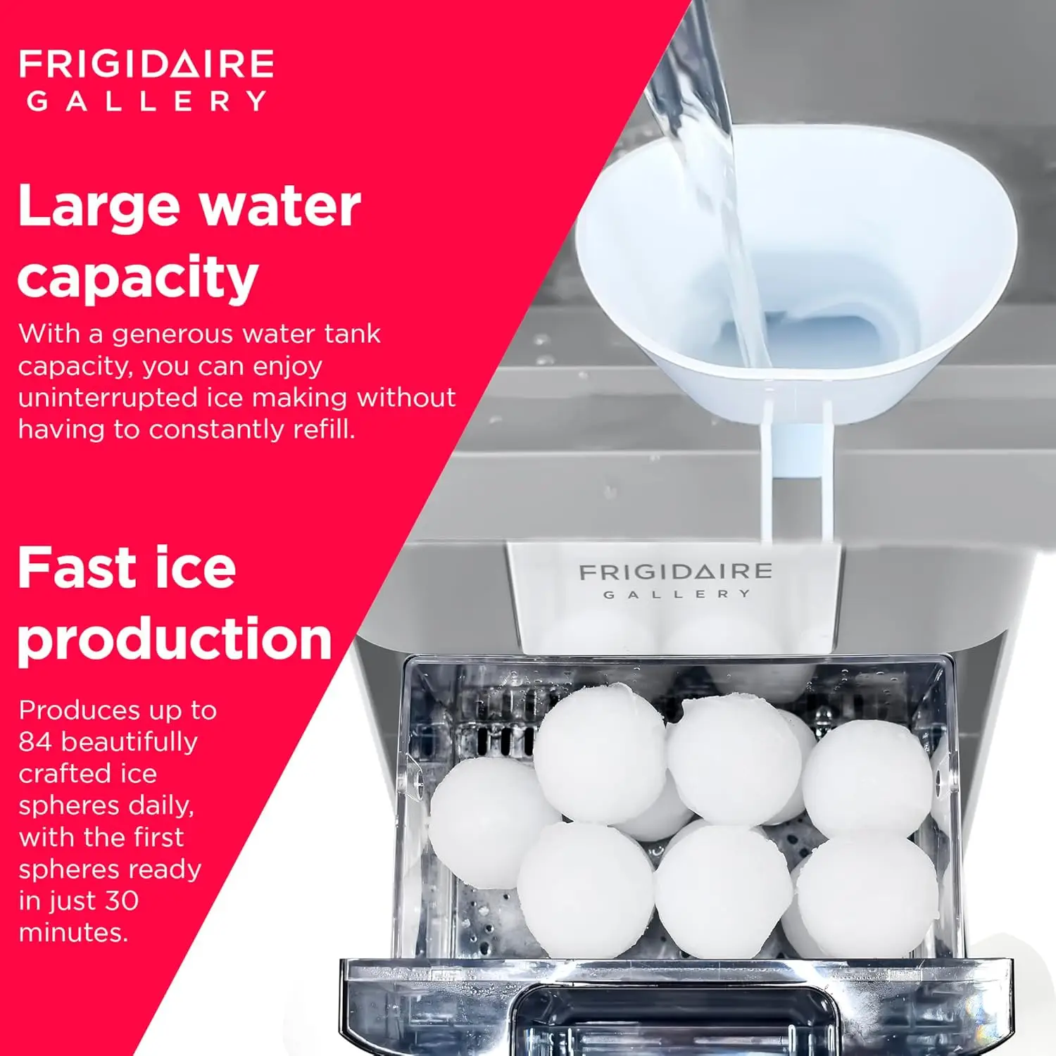 Countertop Artisanal Sphere Ice Machine Transparent Window Gourmet Ice Maker Auto Self Cleaning Making Machine