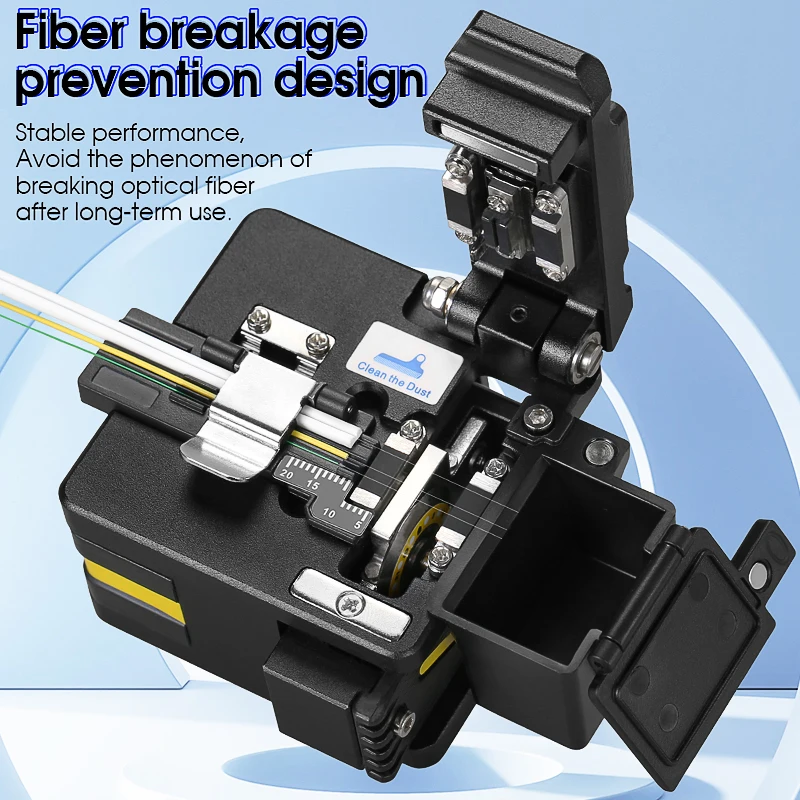 COMPTYCO AUA-X2 FTTH Optical Fiber Cleaver Cable Cutting Knife Fiber Cleaver with Waste Fiber Box