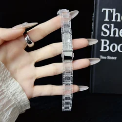Bracciale di ricambio trasparente in resina colorata per orologio da donna