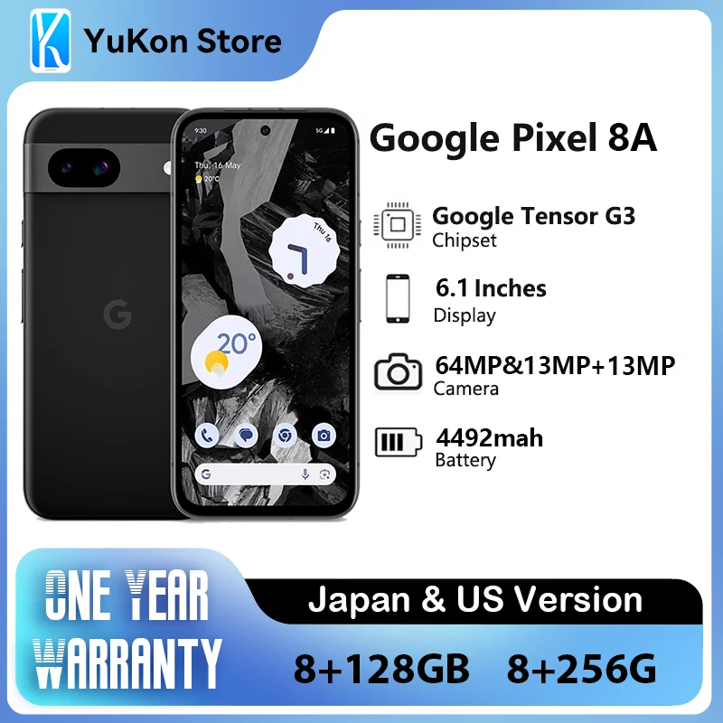 Brand New Google Pixel 8a 6.1 inches Google Tensor G3 4492 mAh Wired ...