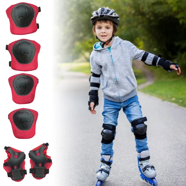 6pcs Protective Gears Set for Kids Children Knee Pad Elbow Pads Wrist Guards Child Safety Protector Kit for Cycling Bike Skating 5