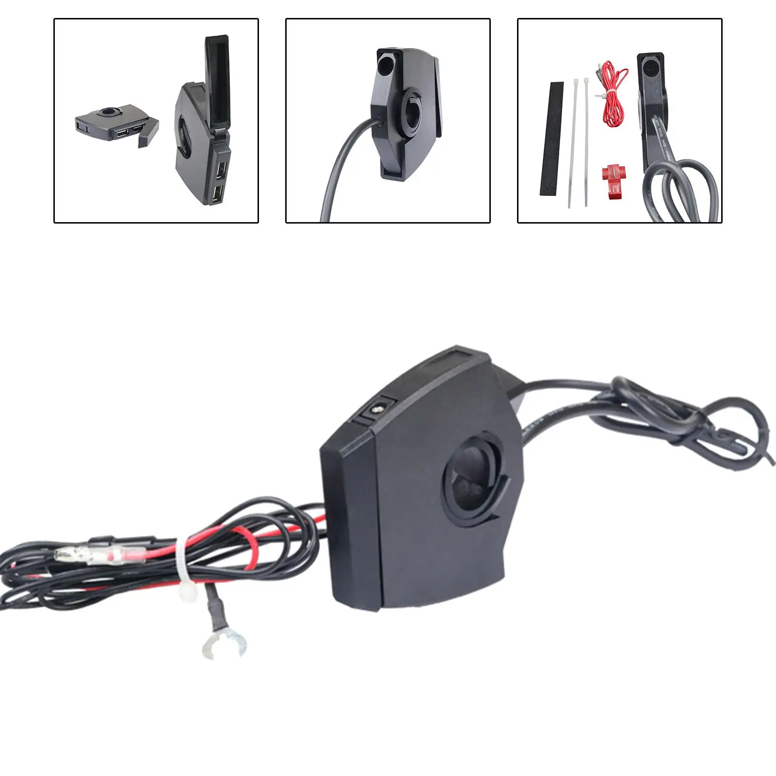 

Motorcycle Charger 12V A Fixed Handlebar PC 24V Waterproof Portable Car Charger for Car Lawn Mower Boat Smartphones Tablets