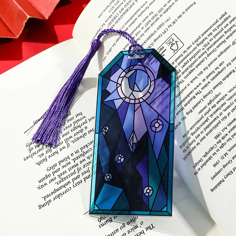 1pc Acrylic bookmarks-colored transparent page number markers perfect everyday accessory or gift for book lovers office