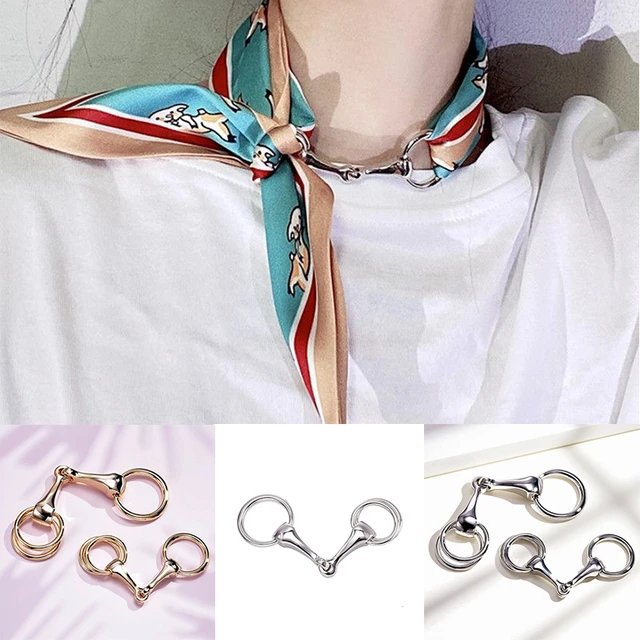 Hot Women Shawl Ring Clip Scarves Fastener Crystal Silk Scarf