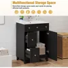 24 Inch Bathroom Sink, Standalone Single Basin Sink Set with Two Drawers and One Door, Modern Solid Wood Bathroom Cabinet 6