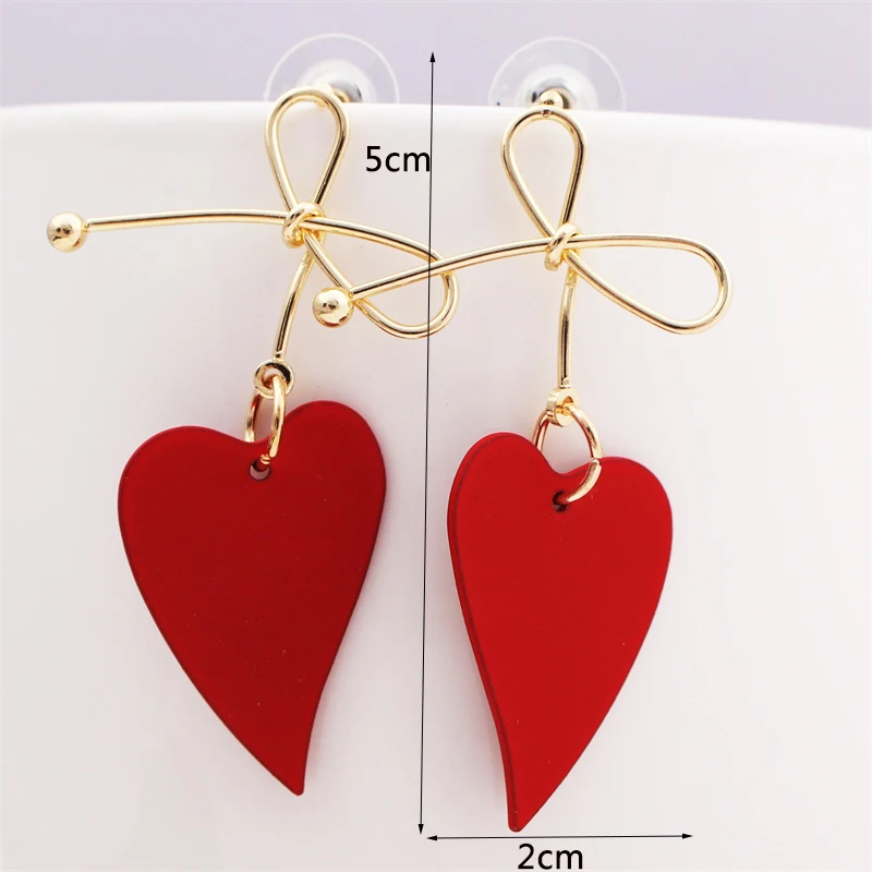 Herz-Ohrringe für Damen, bunte Emaille-Kristall-Liebesherz-Ohrringe, süße koreanische Mode, weibliche Hängeohrringe, Aretes De Mujer – Detail 32