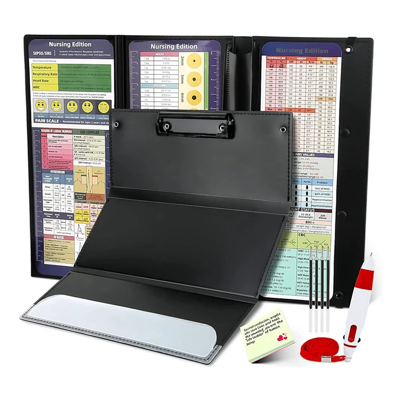 Nursing Clipboard Foldable,Clipboard Nursing With Nursing Cheat Sheets