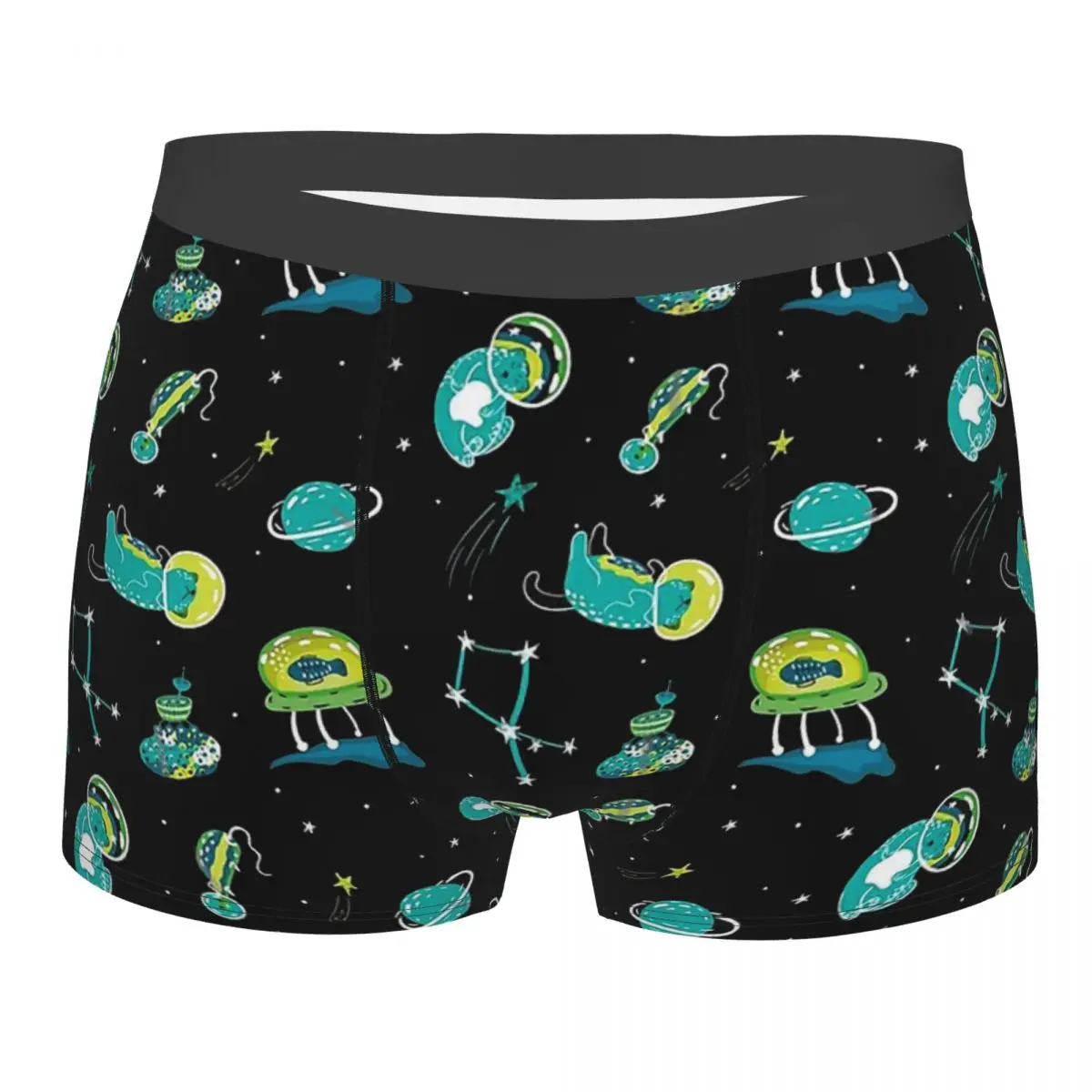 

Cat Space Animal Underpants Cotton Panties Male Underwear Print Shorts Boxer Briefs