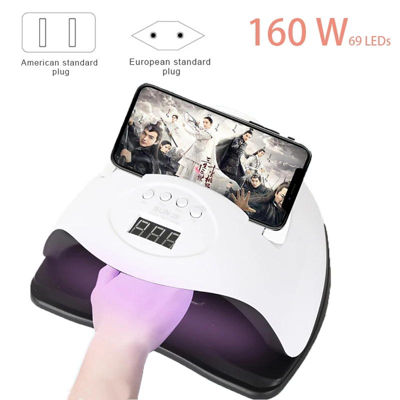 

SUN X9 Nail Dryer 160W LED Nail Lamp UV Lamp For Curing All Gel Nail Polish With Motion Sensing Manicure Pedicure Salon Tool