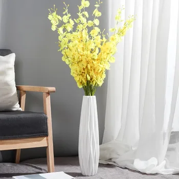 17.7" White Ceramic Floor Vase 4